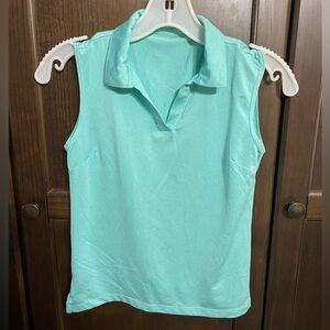 Girls sleeveless golf shirt size medium